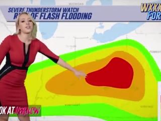 Meteorologist &lpar;zoey monroe&rpar; warns van humidity sliding in als &lpar;michael vegas&rpar; slides zijn lul in haar poesje - kijken ather nu